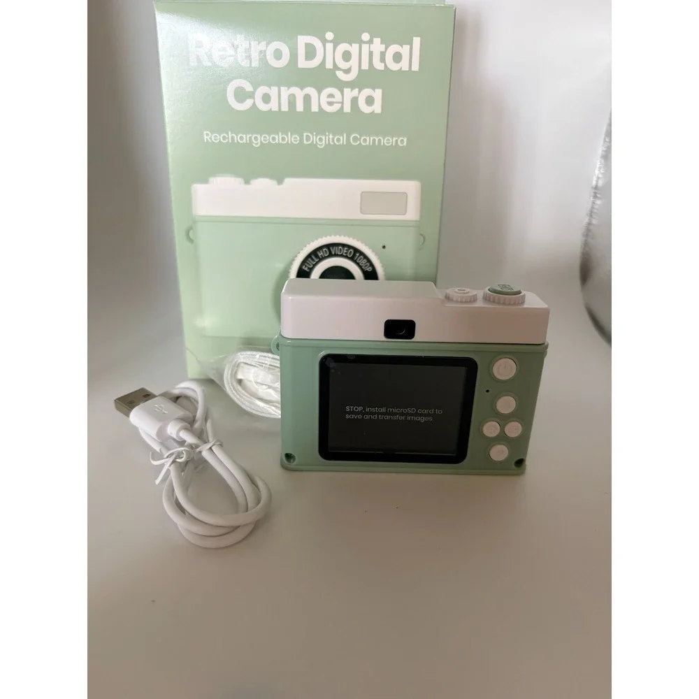 Chug Retro Digital Camera - Rechargeable, Mint Green - NIB